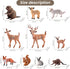 Sumind 18 Pcs Forest Animals Figurines, Woodland Toys Model Trees Kit, Miniature Plastic for Cake Toppers, Birthday