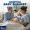100% 30x40 6-Pack Linteum Textile Supply Hospital Receiving Blankets for Newborns Cotton, in, White w/Teal & Pink
