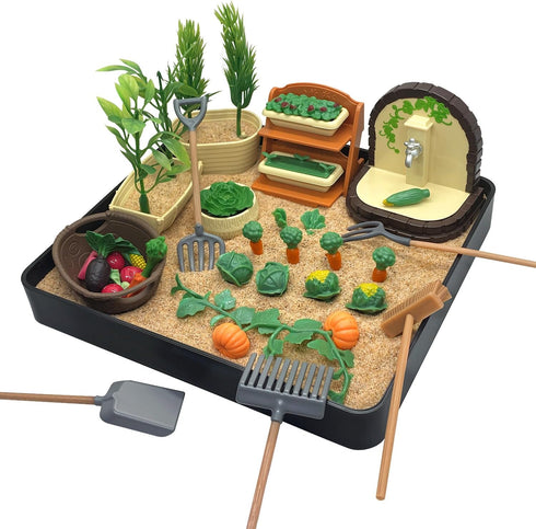 HouseBegan Vegetable Zen Garden for Desk, Build Your Own Mini Vegetable World, Desktop