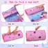 Wowelife Toddler Nap Mat Mermaid with Pillow, Pink Purple Mermaid Sleeping Bag for Girls, Preschool Nap Mats