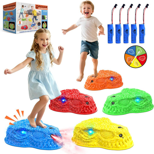 YEE BY ONE Dinosaur Toys for Kids 3-5, Mist Spraying Dino Roaring & Light up