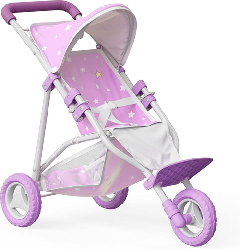 Olivia's Little World Baby Doll Jogging-Style Stroller with Canopy, Seatbelt and Storage