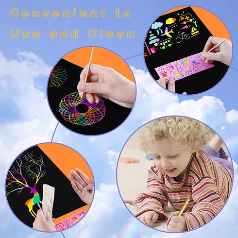 16 Pack Scratch Notebooks for Kids Ages 4-12, Art and Crafts, Party Favors, Treasure Box Prizes, Goodie Bags