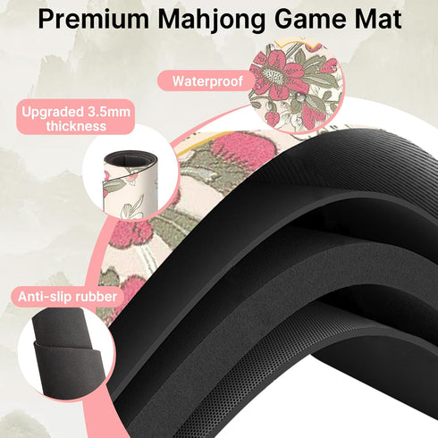 HWZ 4 31.5x31.5 Inch, 3.5mm Mahjong Mat with Professional Tile Mixers & Storage Bag, Thick Waterproof Noise-Reducing