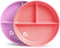 Munchkin Stay Put Suction Plates - 3 Divided Sections for Baby and Toddler, Pink/Purple
