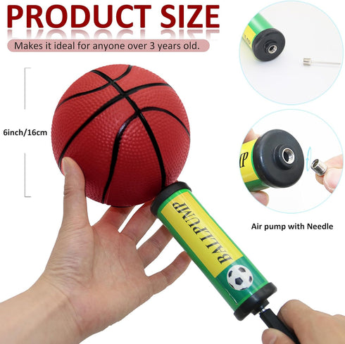 40Pcs 6" Inflatable Mini Basketball Balls Bulk Set, PVC Small Basketball for Over The Door Games and Indoor Outdoor Play