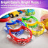 Flexzion Half Moon Musical Tambourine Set of 4, Red Yellow Blue Green, Hand Held Percussion Drum with Jingles
