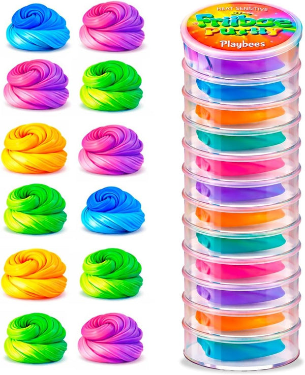 Playbees Color Changing Putty 12 Pack - Silly Mini Putty Thinking Slime