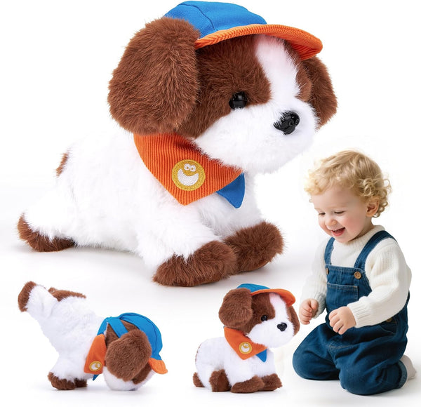 hahaland Robot Dog Realistic Interactive Plush Kids Toy Voice Controlled Talking Acts