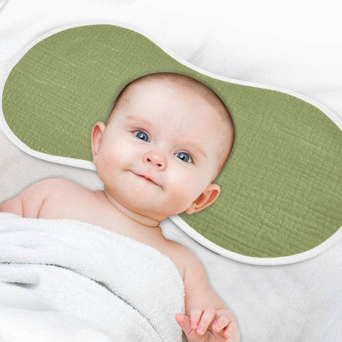 Emelivor Set 4 Moss Green Muslin Burp Cloths for Baby Super Soft Baby Burp Cloths of Absorbent Baby Washcloths Bibs