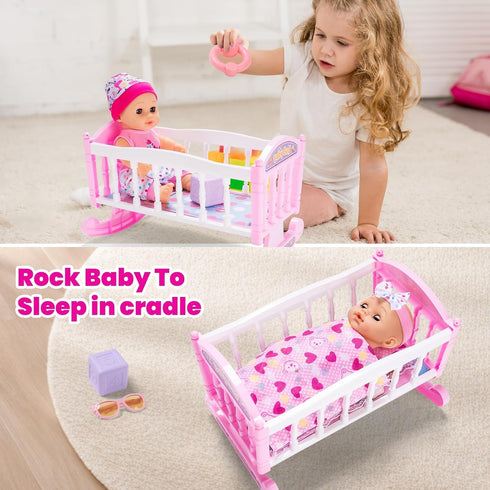 Set 12.5" 28 3-5 4-6 5-7 Baby Doll Stroller Play with Baby Dolls, Pcs Pretend Role Play Doll Accessories Including