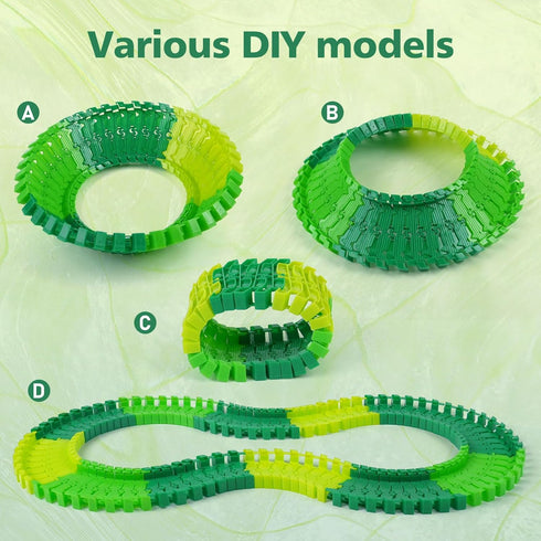96 Set 3 4 5 6 7 Pack Sets BEMITON Pieces Dinosaur Track Expansion - Birthday Gift for Year Old Boys Kids, Track