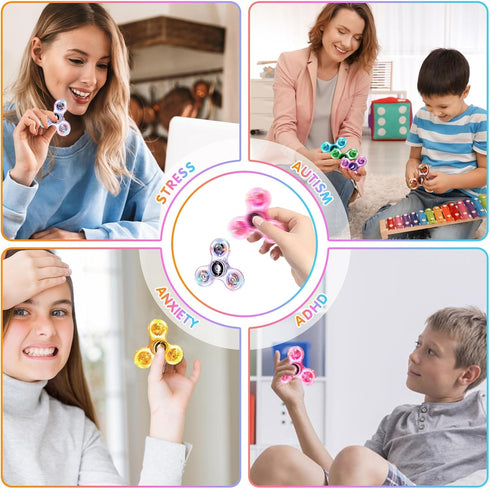 12 Packs 4-8-12, Gigilli Fidget Spinners for Kids Adults, Light up Party Favors Goodie Bags Easter Basket Stuffers