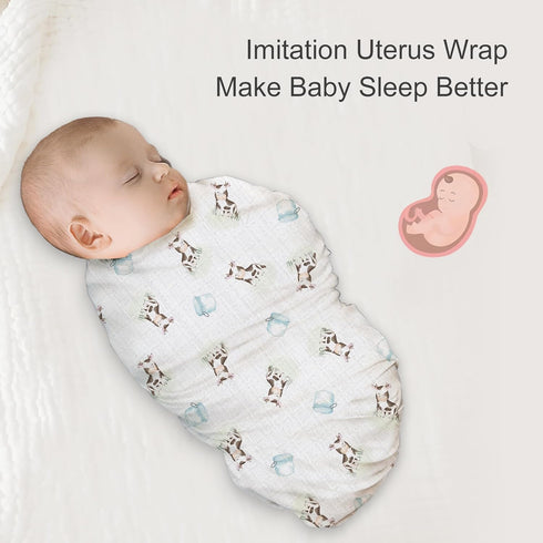 2-Pack 47 47 Inches Baby Muslin Swaddle Blankets, x Soft Breathable Bamboo Cotton Blend, Lightweight Receiving Blanket