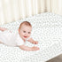 4-Pack 52x28x8in(Green+Leaf) Biloban Crib Sheets Waterproof for Boys Girls, Fitted Crib Sheet for Standard Crib