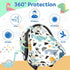 Fiwochic Dinosaurs Carseat Cover Baby Infant Car Seat Canopy Breathable Cotton Extra Large Mesh Window Windproof