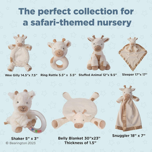 Bearington Lil' Lofty Giraffe Loveys for Babies, Security Blanket with Stuffed Animal, 18 Inch