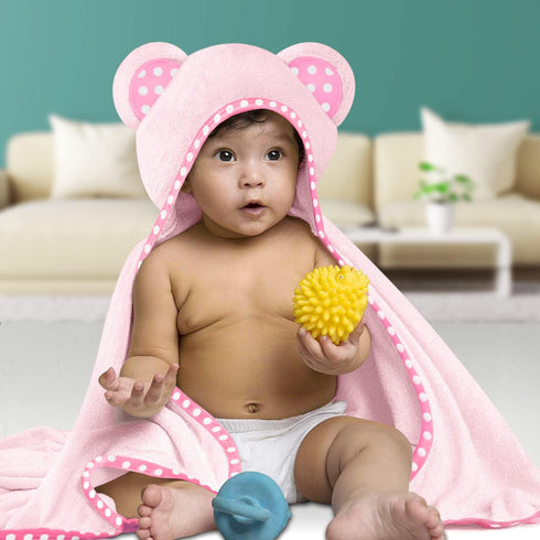 ELSVIN Set 2 30 30 Inch 400 of Hooded Baby Towels Purple and Pink Luxurious, Large and Super Absorbent x Soft
