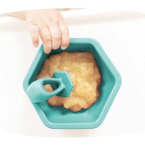 Tiny Twinkle Silicone Training Utensils - Baby Spoons and Forks for Self-Feeding Training, Mint