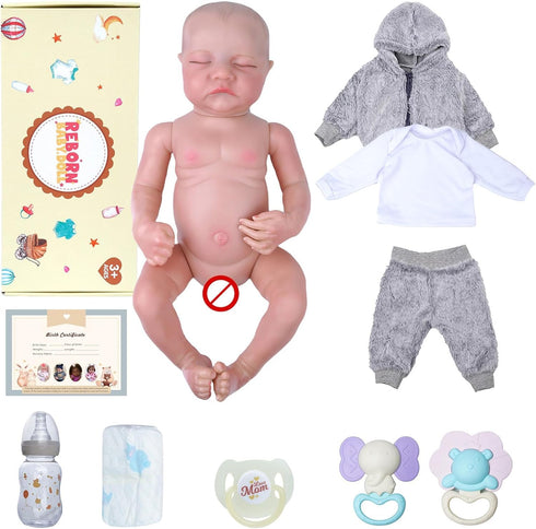BABESIDE Lifelike Reborn Baby Dolls Boys - 17-Inch Realistic Newborn Full Body Vinyl Baby Dolls with Toy & Gift Box