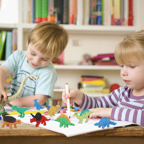 72 Pcs Animal Erasers for Kids, Mini Dinosaur Erasers Puzzle, Classroom Prizes