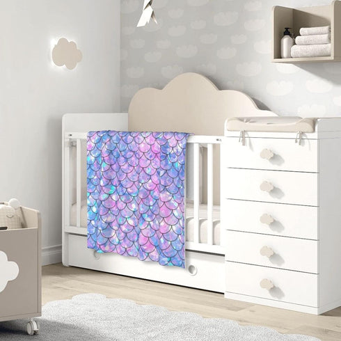 Mermaid Scales Baby Blanket for Girls Soft Plush Throw Blanket for Baby Girl, Toddler Newborn Nursery Bed Blanket Stroller Crib Shower Gift 40x30 Inches by KILOWR