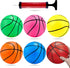 Shindel 5 Inch Mini Toy Basketball - 6PCS Colorful Rubber Basketballs with Pump for Toddlers, Indoor and Outdoor Play