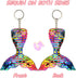 FEPITO 20 PCS Glitter Mermaid Tail Keychains for DIY Projects and Birthday Party Supplies
