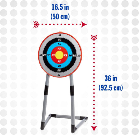 NSG Deluxe Bow and Arrow Set for Kids, Toy Archery Bow with Target, Suction Cup Arrows, Quiver