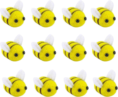 Prudance 12 Piece Wool Felt Bees, Cute DIY Craft Supplies for Baby Showers and Home Decoration