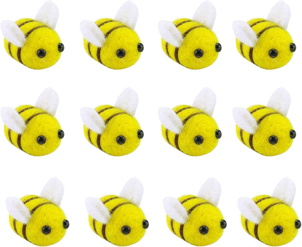 Prudance 12 Piece Wool Felt Bees, Cute DIY Craft Supplies for Baby Showers and Home Decoration