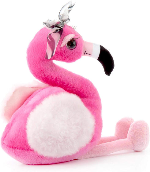 The Petting Zoo Lash'z Flamingo Stuffed Animal, 14 inches Plush Toy for Girls