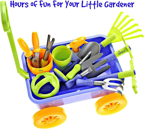 Set, Set 15 1-3, Set Dimple Garden Wagon & Tools Toy Kids Gardening - Pcs Outdoor Toys for Toddlers Sand Toys - Sturdy