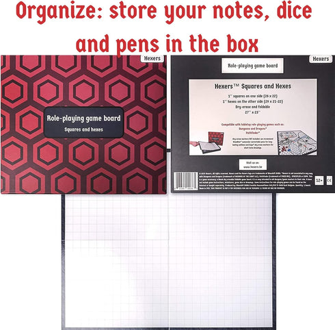27x23 inches, 1 inch The Authentic Role-Playing Game Board by Hexers, Mat Alternative, Compatible with Dungeons