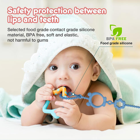 sopkdey Silicone Pacifier Clip,High Chair,Stroller Accessories,Cribs,Rocking Chair
