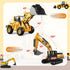 Set Bulldozer 3-7 Alloy Die-Cast Construction Vehicles Toys w/Semi Truck, Excavator & - Real Lights & Sounds, Movable