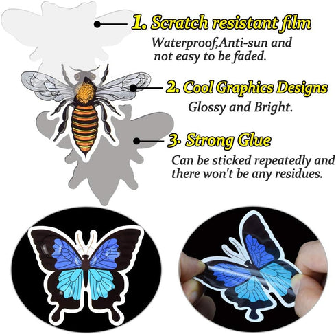 QTL Bug Stickers for Kids, Waterproof Vinyl Insect Stickers for Water Bottle Bug Party Favors, Pack of 50Pcs