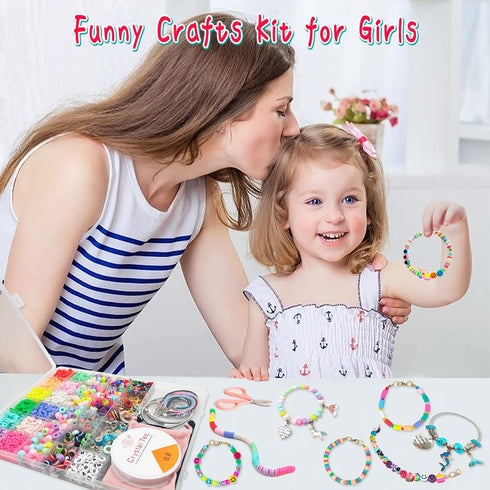 leitait Girls Toys Bracelet Making Kit, 3100pcs Beads for Charm Jewelry Making Supplies, Unicorn/Mermaid Crafts Gifts