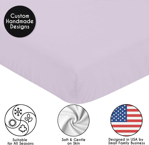 Sweet Jojo Designs Lavender Purple Fitted Crib Sheet - Watercolor Floral Collection