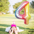 KatchOn Giant Rainbow 4 Balloon - 40 Inch Number 4 Balloon for Unicorn Birthday Decorations
