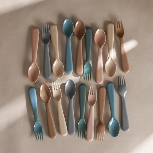 12 Pieces Toddler Utensils Set - Plastic Spoons and Forks for Kids, Reusable Cutlery, BPA Free, Dishwasher Safe