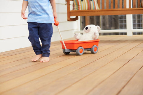 Green Toys Wagon, Orange - Pretend Play, Motor Skills, Kids Outdoor Toy Vehicle. No BPA, phthalates, PVC. Dishwasher