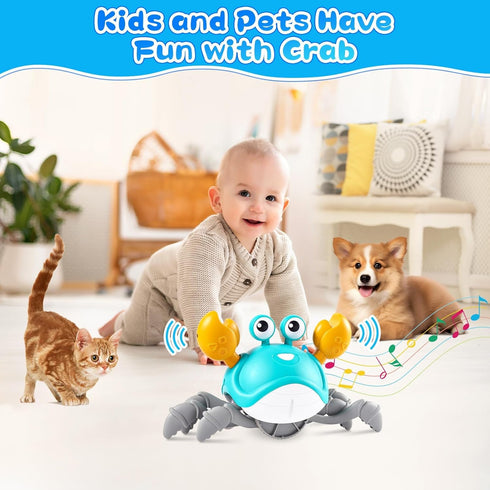 Tummy 6-12-18 3 4 5 6+ 1 2 3 Gigilli Crawling Crab Baby Toys, Time Baby Toys Month, Infant Learning Crawl Walking