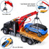 YHXKJ 3 Pack 12'' Set,Transport 3 4 5 6 7 Large Trucks Toy Tow Truck Toy & Dump Trucks and Car Carrier Truck Toys