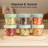 KeaBabies 6pk 4oz Glass Baby Food Containers - Leak-Proof, Microwavable Small Baby Glass Jars with Lids (Sage)
