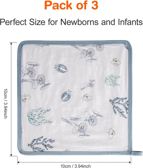 Towels-4 3 Pack Baby Washcloths, Soft Burp Cloths, Absorbent Baby Bath Layer Design-Reusable Baby Wipes Newborn Bath