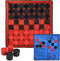3 in 1 Giant Checkers Game Set with 24 Checkers, Reversible Rug, Indoor & Outdoor Activity for Kids or Adults