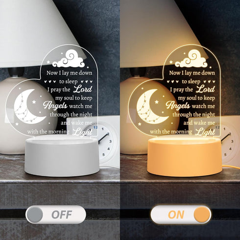Cozy Baptism Gifts for Girl Boy, Baby Nursery Night Light for Bedtime Prayer, Baby Christening Gifts for Boys Girls