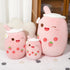 Athoinsu Light Up Strawberry Tea Soft Plush Pillow 10'' Kawaii Milky Tea Stuffed Bubble Animal Toy with LED Lights Birthday Christmas Holiday Valentines Gifts for Kids,Girls,Boys