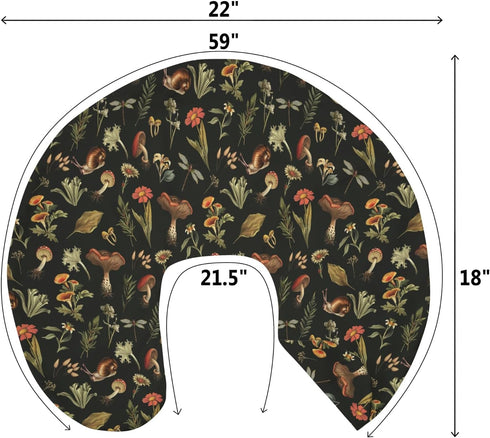 Vintage Mushroom Life Baby Nursing Pillow Covers for Boy Girl Retro Mushroom Leaves Floral Nursery Pillowcase
